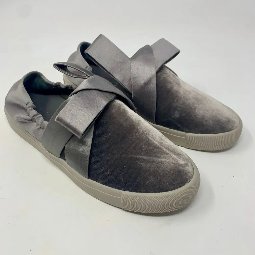 Mercedes Castillo Jamilla Velvet‎ Bow Sneakers Gray